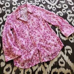 Pebbled pattern Pink Women's Button down Shirt.